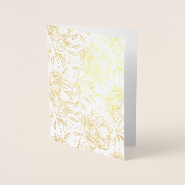 Mother's Day | Real Gold Foil | Floral Rose Mom Foil Card (Front)