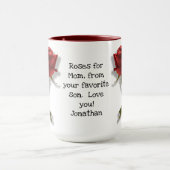 Mothers Day - Red Roses - Floral Photography Mug (Center)