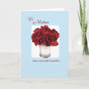 Mother's Day, Red Roses, Religious Card