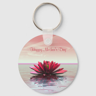 Mother's Day Red Water Lily Keychain