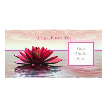 Mother's Day Red Water Lily Photo Card by xfinity7 at Zazzle