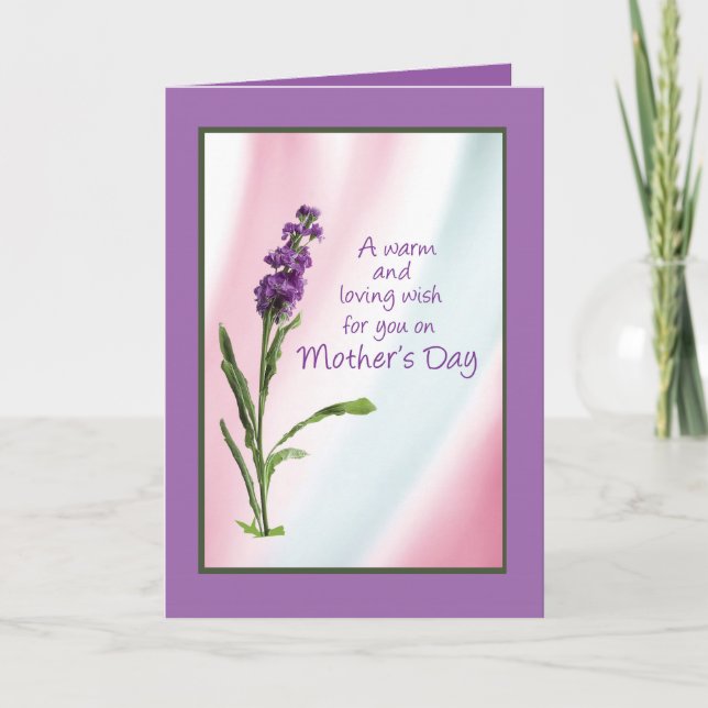 Mother's Day Religious Warm Wish Purple Wildflower Card (Front)