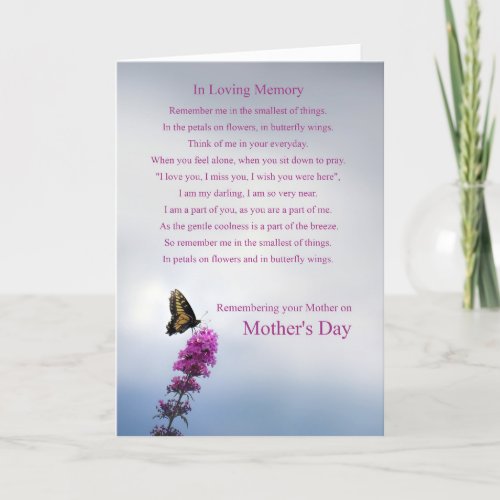 Mothers Day Remembering Your Mom Spiritual Poem Card