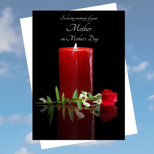 Mothers Day Remembrance Sympathy Memorial Candle Card