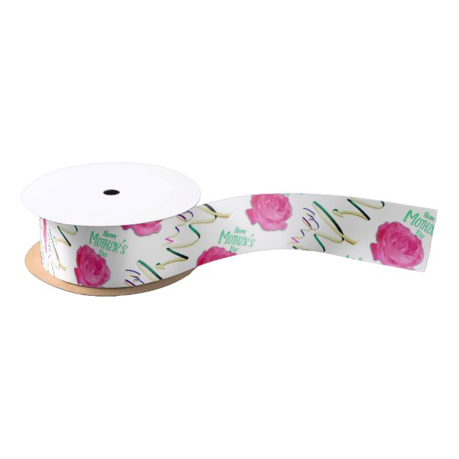 Mother's Day Rose and Confetti Satin Ribbon (Spool)