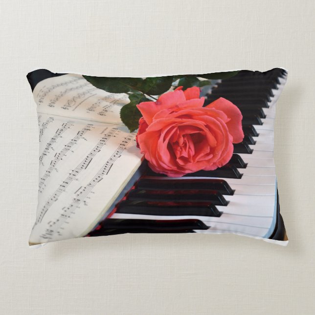 Mother's Day Rose And Music Accent Pillow (Front)