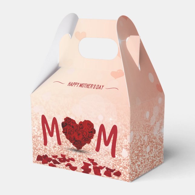 Mother's Day Rose Heart Bouquet - Favor Box Gable (Front Side)