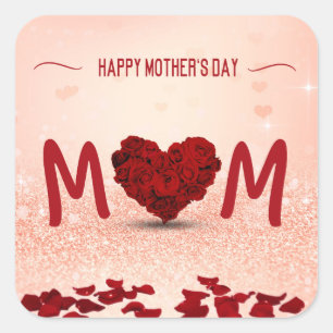 Mother's Day Rose Heart Bouquet - Sticker