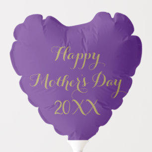 Mother's Day Royal Purple Gold Colorful Trendy Balloon