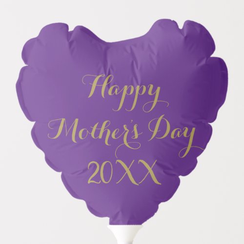 Mothers Day Royal Purple Gold Colorful Trendy Balloon