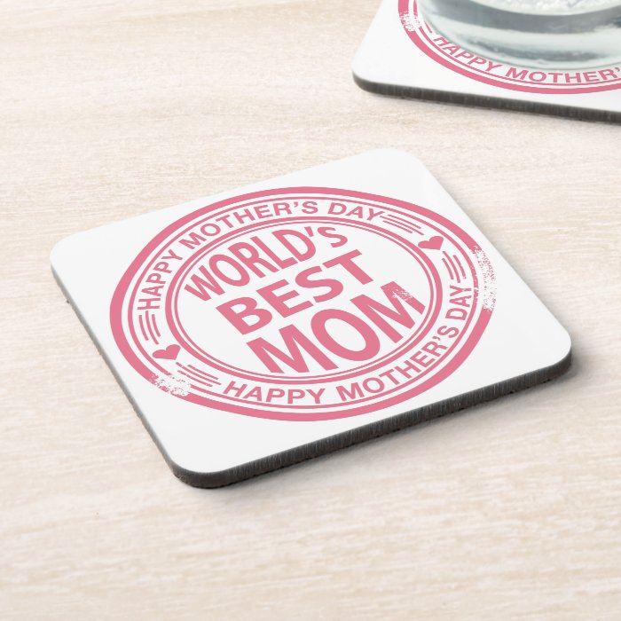 Mother's Day rubber stamp effect Coaster