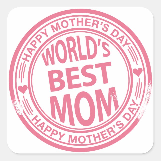 Mother's Day rubber stamp effect Square Sticker (Front)