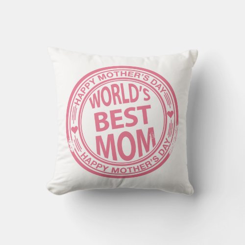 Mothers Day rubber stamp effect Throw Pillow