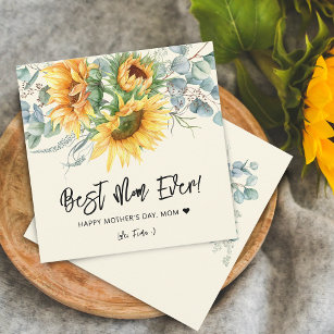 Mother's Day Rustic Sunflower Eucalyptus Greenery Card
