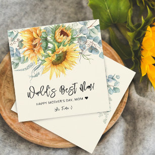 Mother's Day Rustic Sunflower Eucalyptus Greeting Card