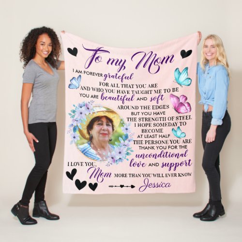 Mothers Day Saying And Quote From Daughter To Mom Fleece Blanket