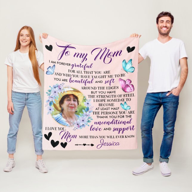 Mother's Day Saying And Quote From Daughter To Mom Fleece Blanket (In Situ)