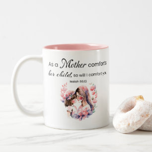 Mother's Day Scripture, Isaiah 66:13 Christian Two-Tone Coffee Mug