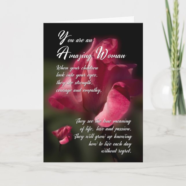 Mothers Day Sentimental Roses and Poem Card (Front)