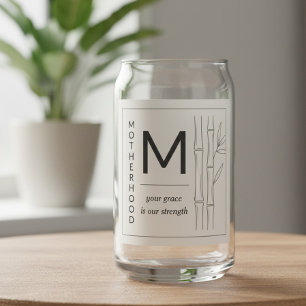 Mother's Day Serene Bamboo Motherhood Quote Can Glass