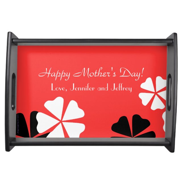 Mother's Day Serving Tray Red Floral (Front)