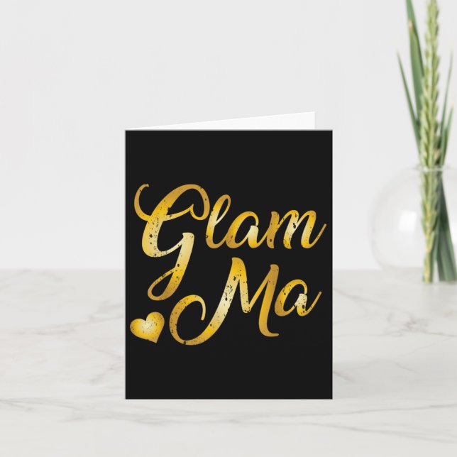 Mother's Day Shirts Glam Ma Heart Tees Mommy Grand Card (Front)