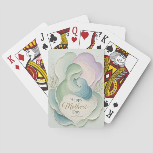 Mother's Day Silhouette Mother Child Embrace Poker Cards