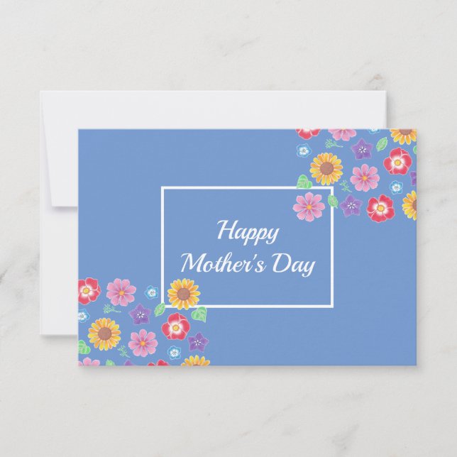 Mother's Day Simple Floral Flat Card (Front)