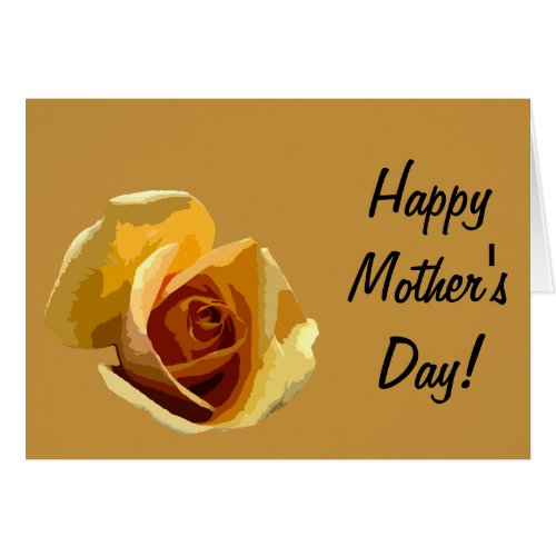 Mothers Day Single Yellow Rose Greeting Card