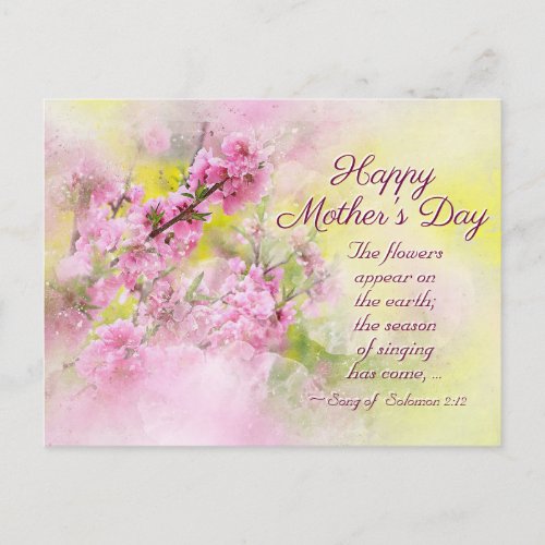 Mothers Day Song of Solomon 212 Bible Verse Postcard