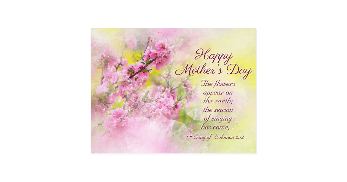 Mother S Day Song Of Solomon 2 12 Bible Verse Postcard Zazzle Com