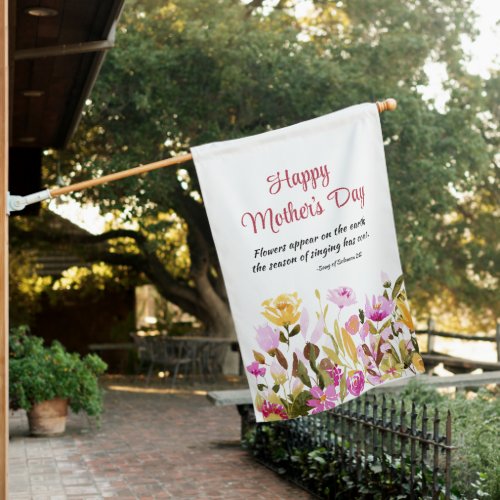 Mothers Day Song of Solomon Bible Verse Flower House Flag