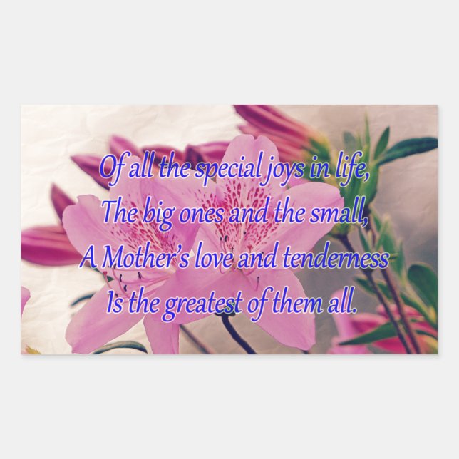 Mothers Day-Special Joy Rectangular Sticker (Front)