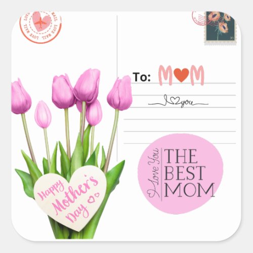 Mothers Day Square Stickers