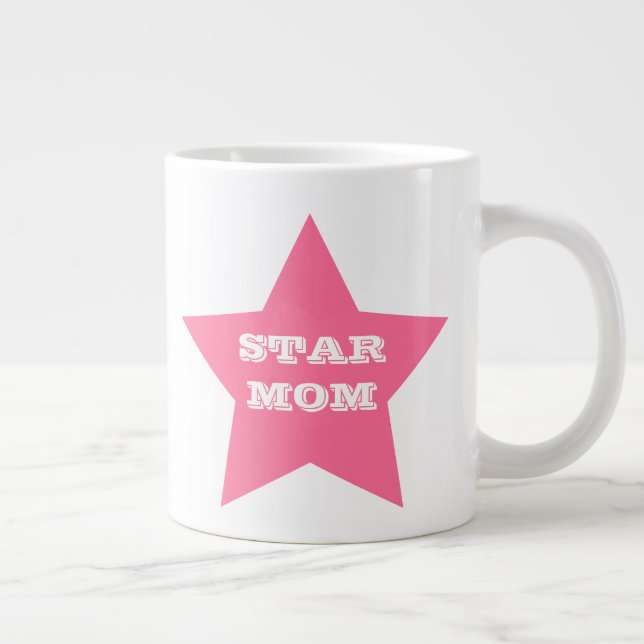 Mother's Day Star Mom | Pink Star Jumbo Mug (Right)