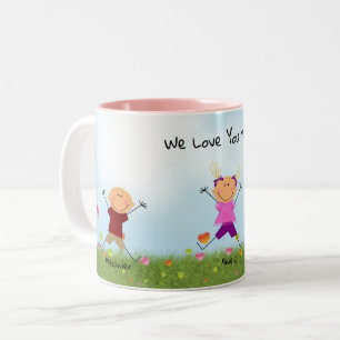 Mother's Day Stick Kids 2 Boys 1 Girl Mug