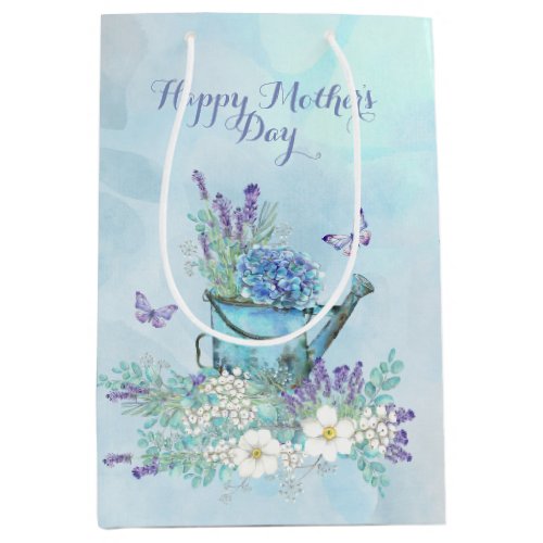Mothers Day Summertime Flowers  Butterflies Medium Gift Bag