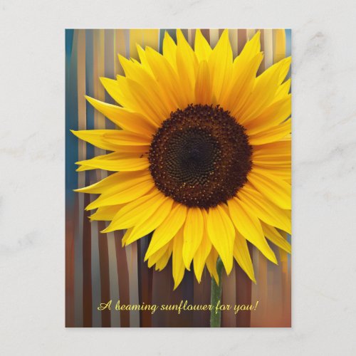 Mothers day sunflower and custom text postcard
