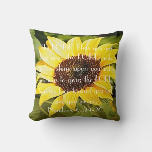 Mothers Day sunflower bible verse pillow