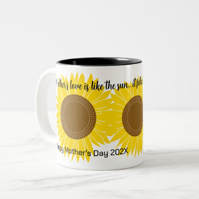 Mother's Day Sunflower Customized Coffee Mug (Front Left)