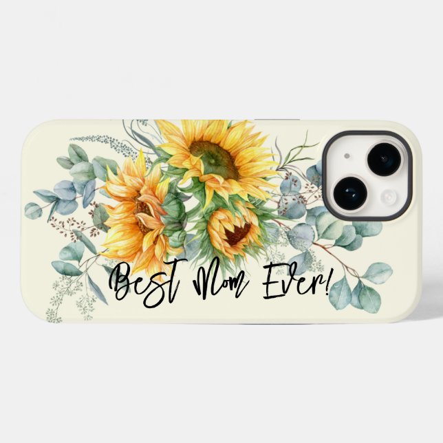 Mother's Day Sunflower Eucalyptus Best Mom Case-Mate iPhone Case (Back (Horizontal))