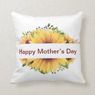 Mothers Day Sunflower  Throw Pillow