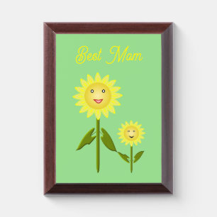 Mothers Day Sunflowers Custom Best Mom Award Plaque