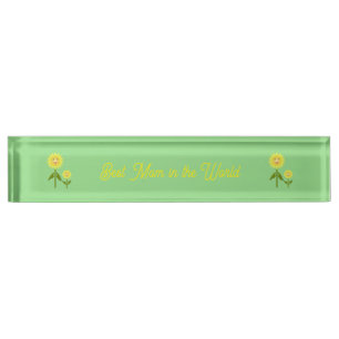 Mothers Day Sunflowers Custom Best Mom Desk Name Plate