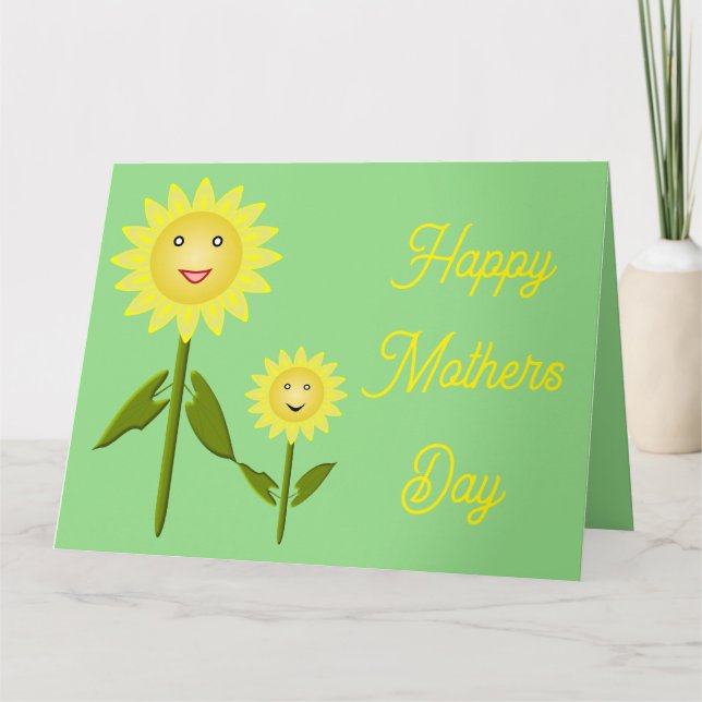 Mothers Day Sunflowers Custom Card (Front)