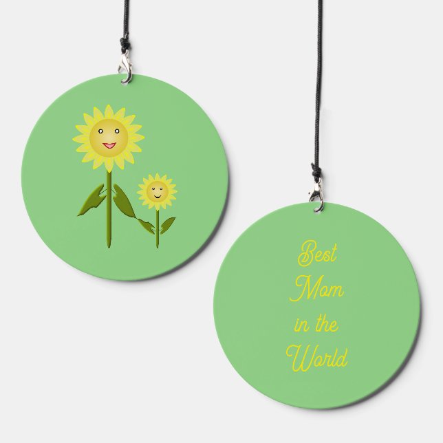 Mothers Day Sunflowers Custom Wind Chime (Front & Back)