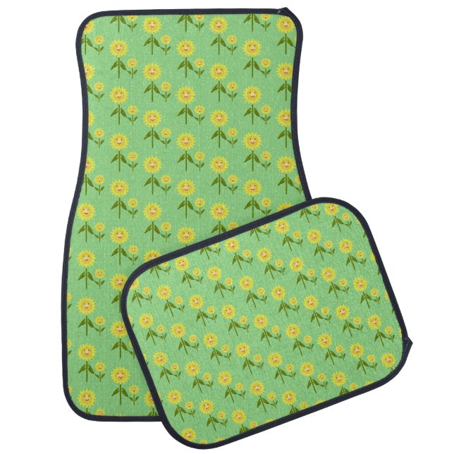Mothers Day Sunflowers Patterned Car Floor Mat (Set)