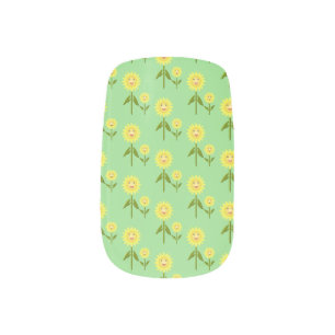 Mothers Day Sunflowers Patterned Minx Nail Art