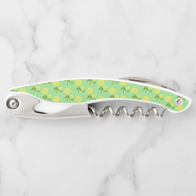 Mothers Day Sunflowers Patterned Waiter's Corkscrew (Front)