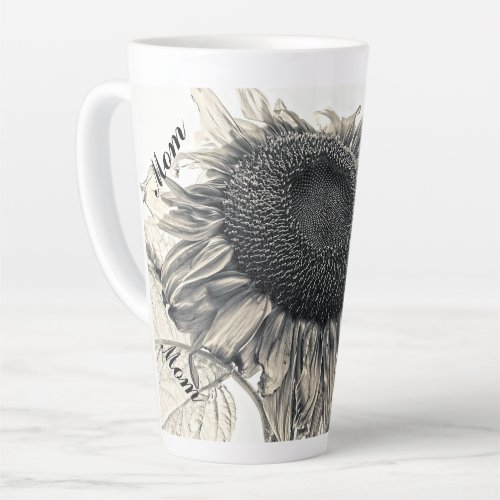 Mothers Day Sunflowers Vintage Antique Sepia Mom Latte Mug